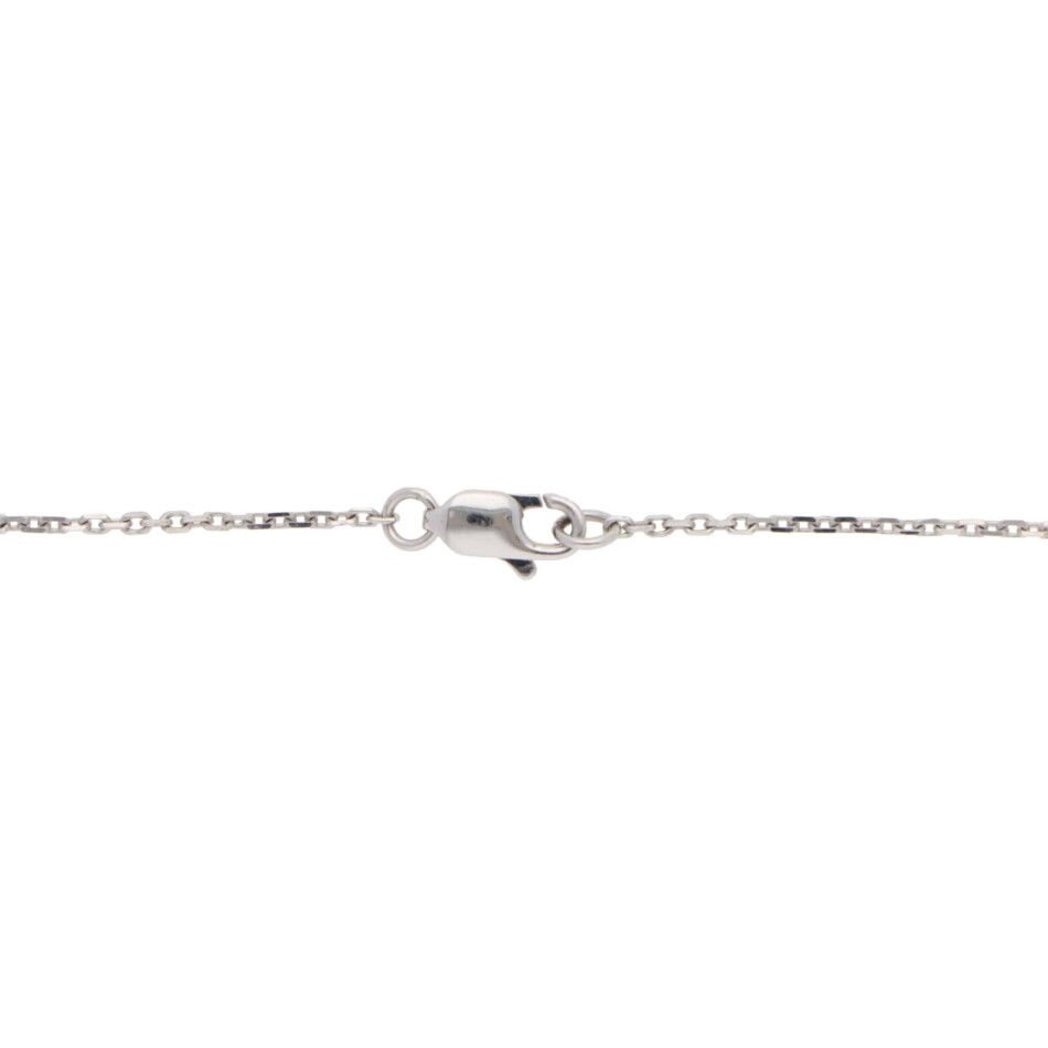Contemporary Diamond Cluster Pendant Necklace in White Gold