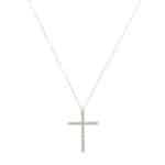 Contemporary Diamond Cross Necklace in Yellow Gold