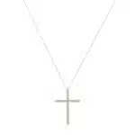 Contemporary Diamond Cross Necklace in Yellow Gold