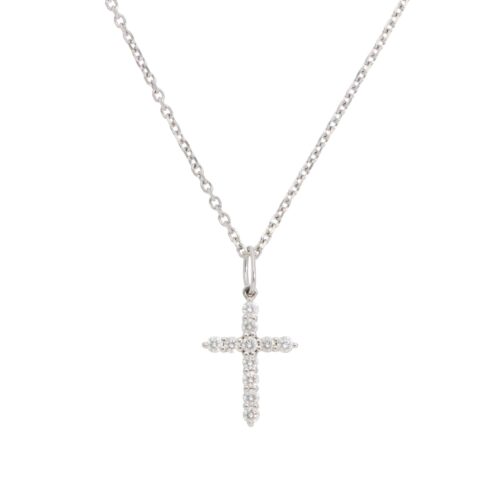 Vintage Tiffany & Co. Diamond Cross Necklace in Platinum