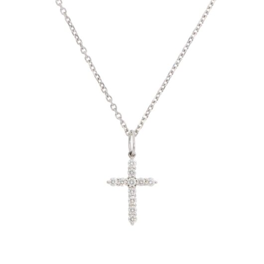 Vintage Tiffany & Co. Diamond Cross Necklace in Platinum