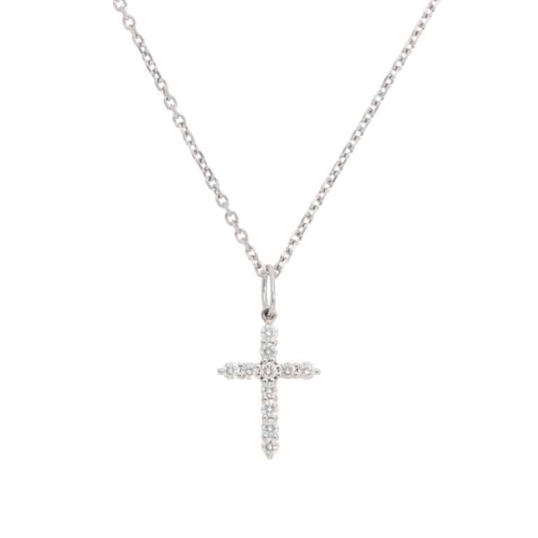 Vintage Tiffany & Co. Diamond Cross Necklace in Platinum