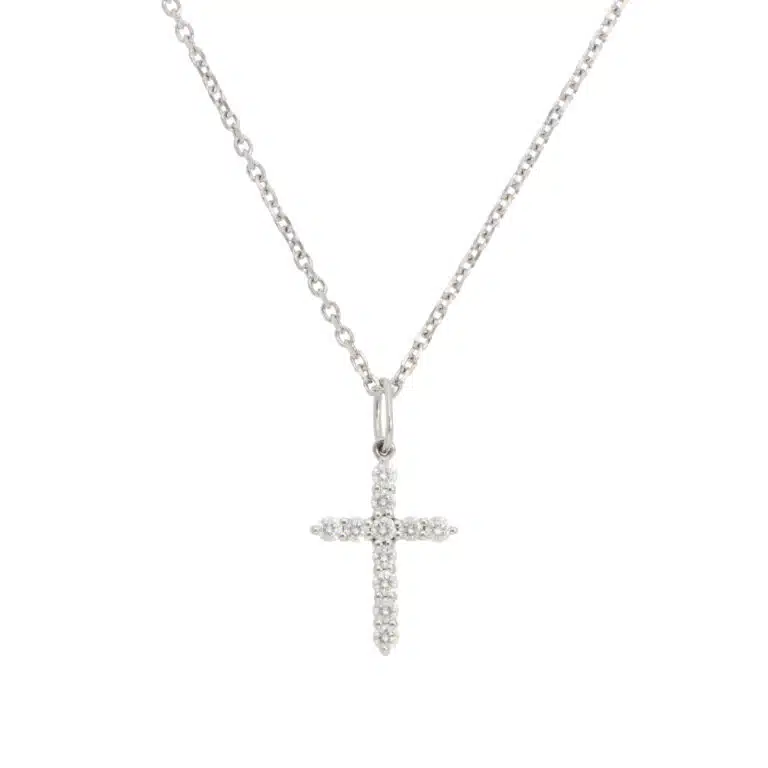 Vintage Tiffany & Co. Diamond Cross Necklace in Platinum