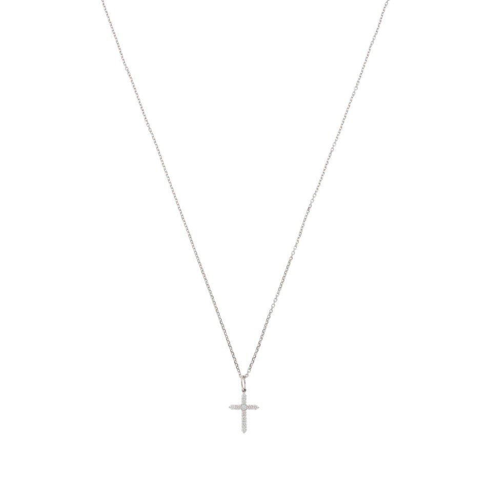 Vintage Tiffany & Co. Diamond Cross Necklace in Platinum