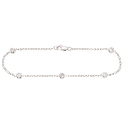 Contemporary Diamond Chain Bracelet in White Gold