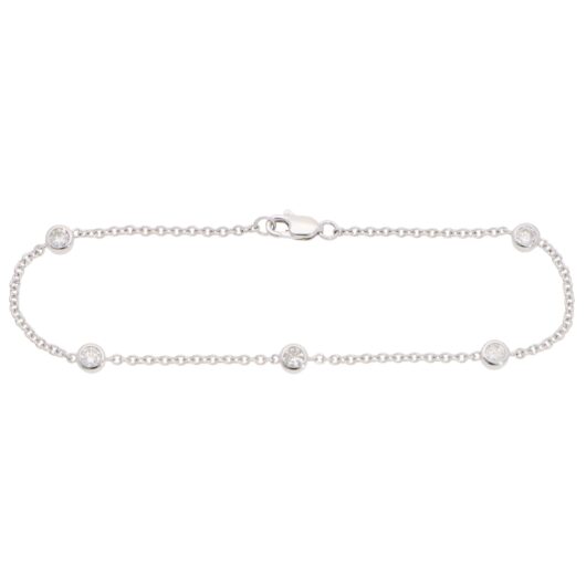 Contemporary Diamond Chain Bracelet in White Gold