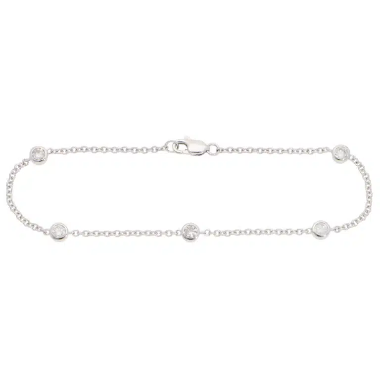 Contemporary Diamond Chain Bracelet in White Gold