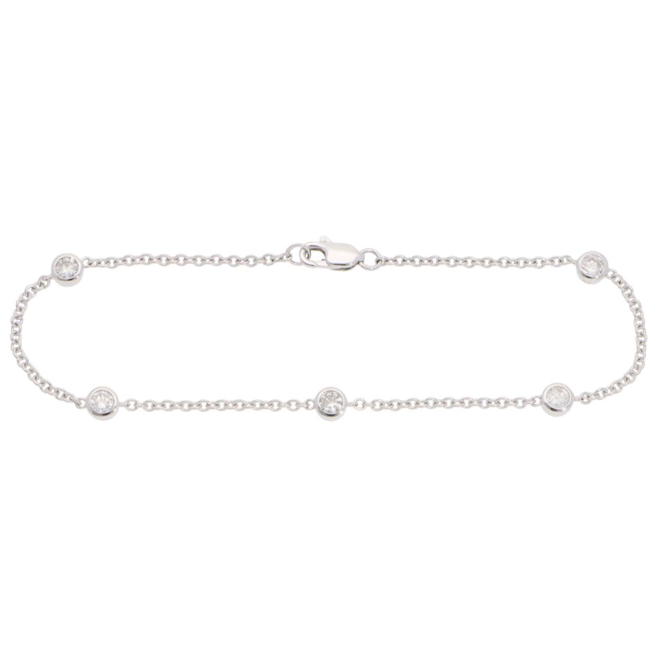 Contemporary Diamond Chain Bracelet in White Gold