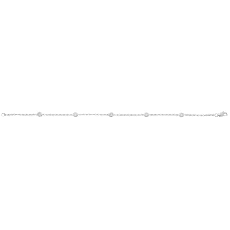 Contemporary Diamond Chain Bracelet in White Gold
