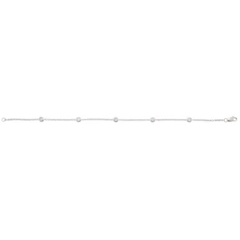 Contemporary Diamond Chain Bracelet in White Gold