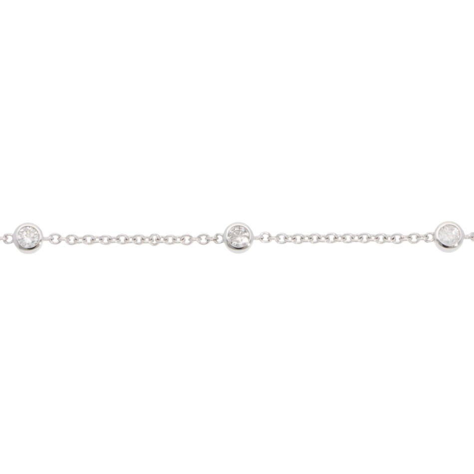 Contemporary Diamond Chain Bracelet in White Gold