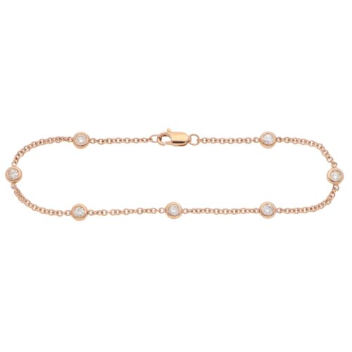 Contemporary Diamond Chain Bracelet in Rose Gold