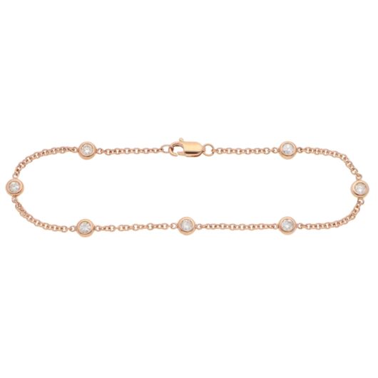 Contemporary Diamond Chain Bracelet in Rose Gold