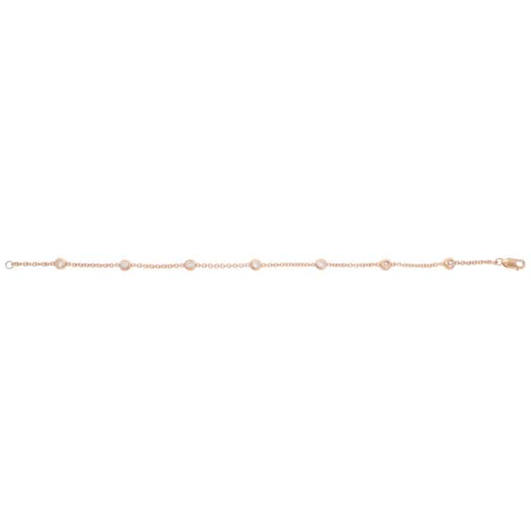 Contemporary Diamond Chain Bracelet in Rose Gold