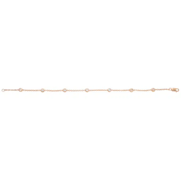 Contemporary Diamond Chain Bracelet in Rose Gold