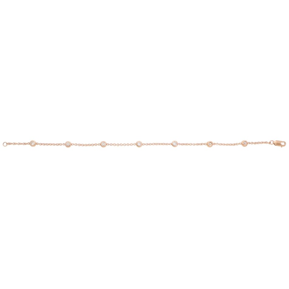 Contemporary Diamond Chain Bracelet in Rose Gold