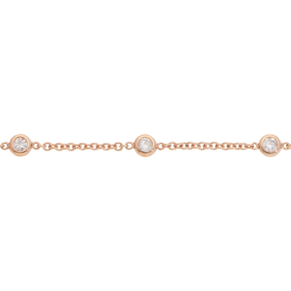 Contemporary Diamond Chain Bracelet in Rose Gold