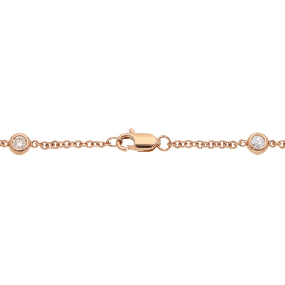 Contemporary Diamond Chain Bracelet in Rose Gold
