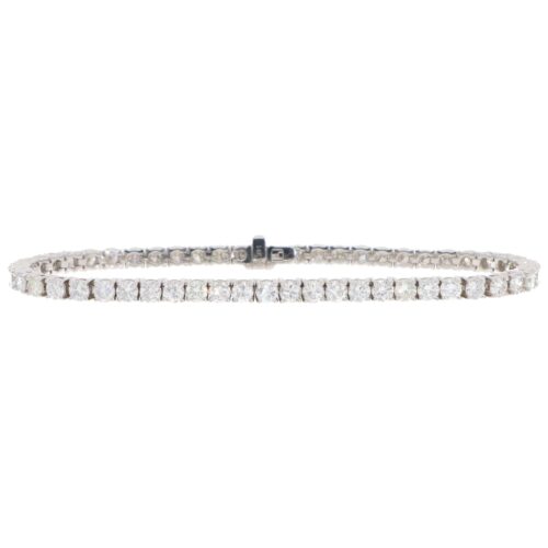 Contemporary 6.82ct Diamond Line Tennis Bracelet in White Gold
