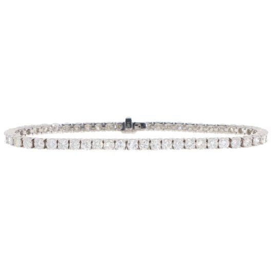 Contemporary 6.82ct Diamond Line Tennis Bracelet in White Gold