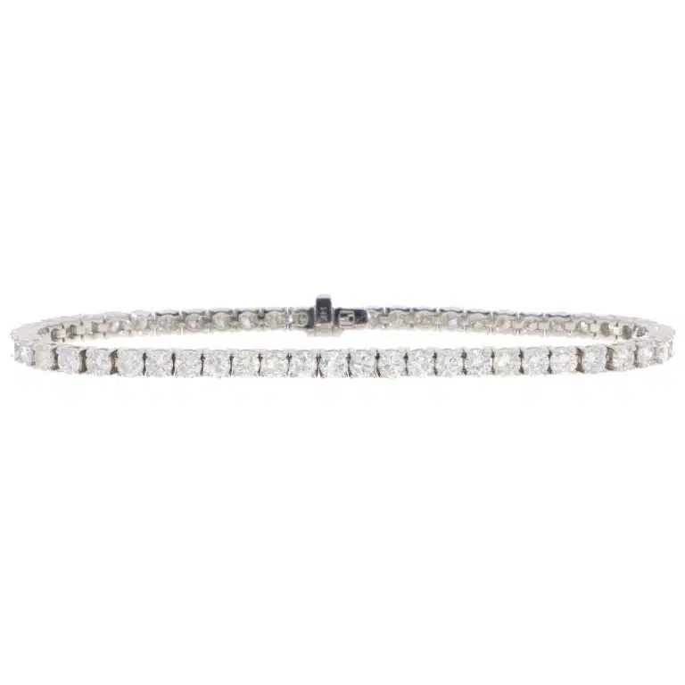 Contemporary 6.82ct Diamond Line Tennis Bracelet in White Gold
