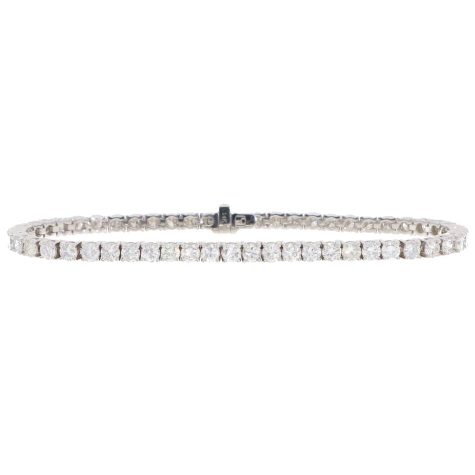 Contemporary 6.82ct Diamond Line Tennis Bracelet in White Gold