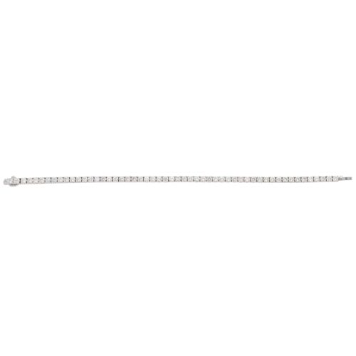 Contemporary 6.82ct Diamond Line Tennis Bracelet in White Gold