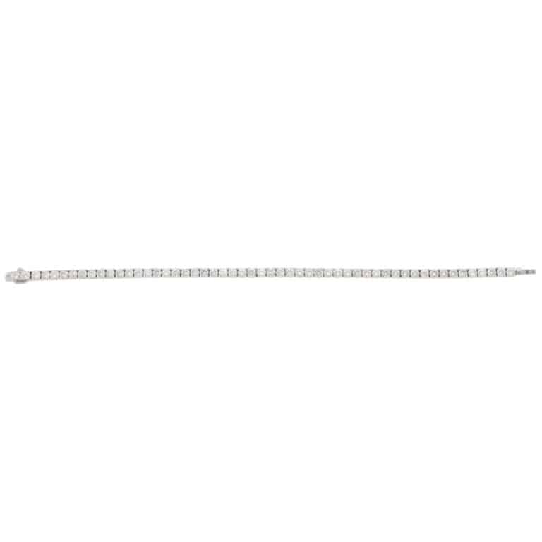 Contemporary 6.82ct Diamond Line Tennis Bracelet in White Gold