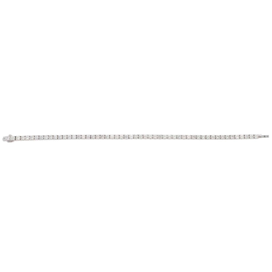 Contemporary 6.82ct Diamond Line Tennis Bracelet in White Gold