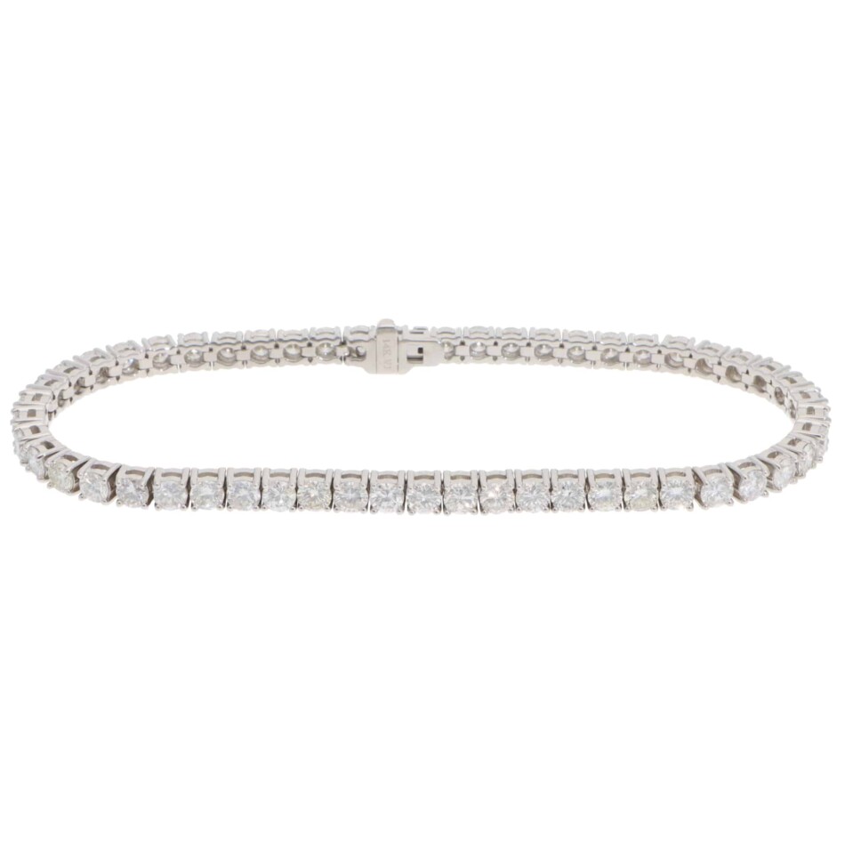 Contemporary 6.82ct Diamond Line Tennis Bracelet in White Gold