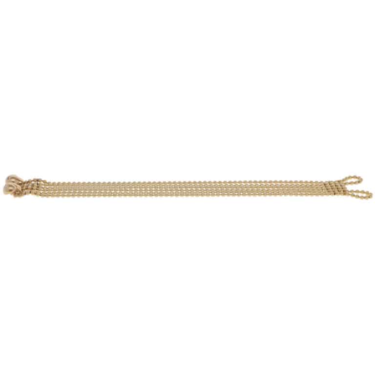 Vintage 1999 Cartier Draperie Bead Link Bracelet in Yellow Gold