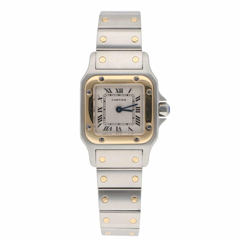 Vintage Cartier Santos Galbee 24mm 1567 Steel and Gold