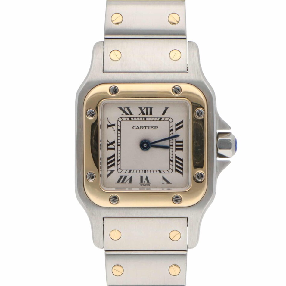 Vintage Cartier Santos Galbee 24mm 1567 Steel and Gold
