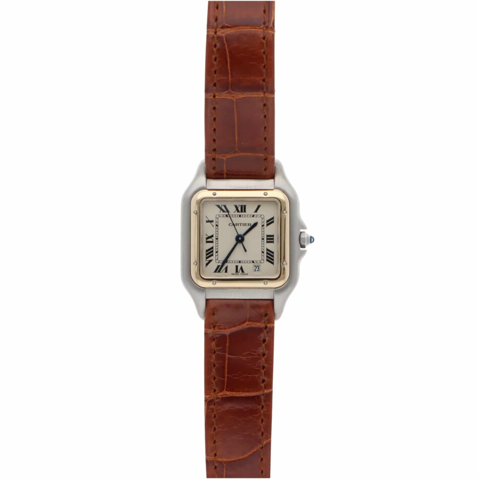 Vintage Cartier Panthère steel and yellow gold wristwatch