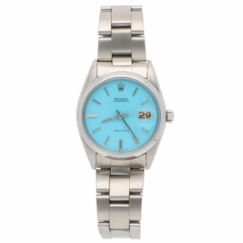 Rolex Oysterdate Precision wristwatch with custom blue dial