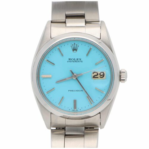 Rolex Oysterdate Precision wristwatch with custom blue dial
