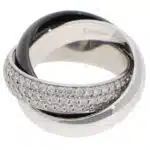 Vintage Cartier Diamond and Ceramic Trinity Ring LM, Size 52
