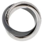 Vintage Cartier Diamond and Ceramic Trinity Ring LM, Size 52
