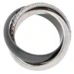 Vintage Cartier Diamond and Ceramic Trinity Ring LM, Size 52