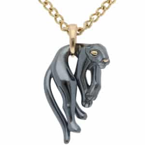 Vintage 1990's Panthère de Cartier Hematite Pendant