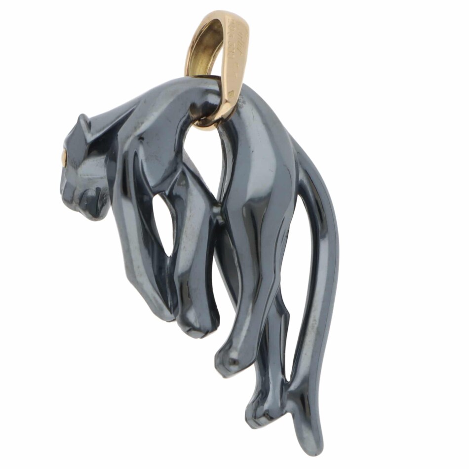 Vintage 1990's Panthère de Cartier Hematite Pendant