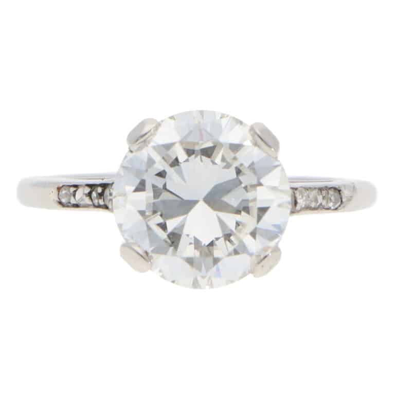 Vintage 3.02ct GIA Certified Diamond Ring in Platinum