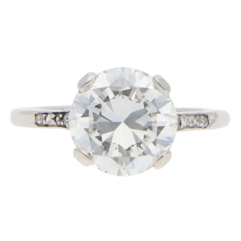 Vintage 3.02ct GIA Certified Diamond Ring in Platinum