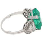 Vintage Certified Colombian Emerald and Diamond Ring