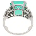 Vintage Certified Colombian Emerald and Diamond Ring