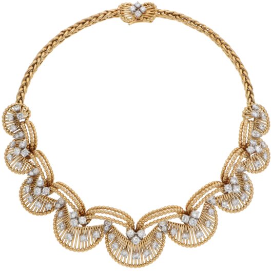 Vintage Cartier 1960s Diamond Necklace in Yellow Gold