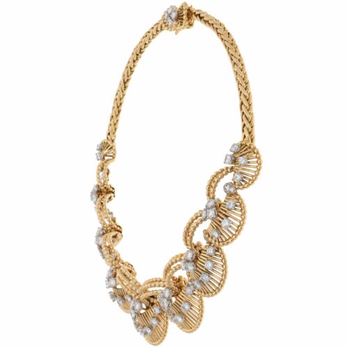 Vintage Cartier 1960s Diamond Necklace in Yellow Gold