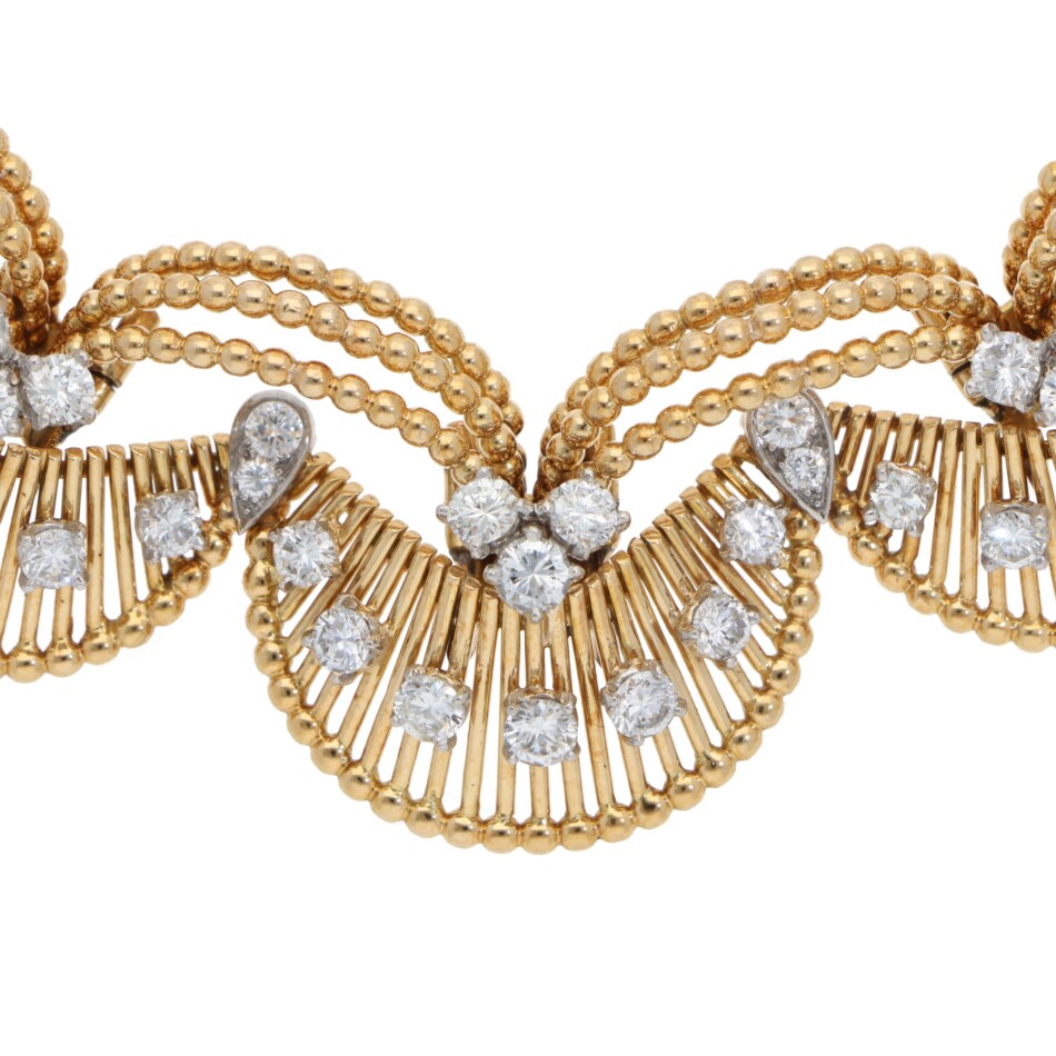 Vintage Cartier 1960s Diamond Necklace in Yellow Gold