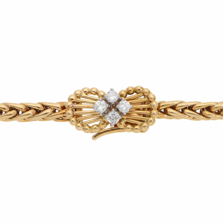 Vintage Cartier 1960s Diamond Necklace in Yellow Gold