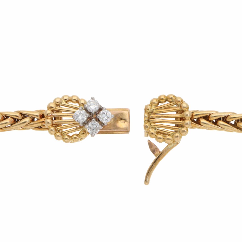 Vintage Cartier 1960s Diamond Necklace in Yellow Gold